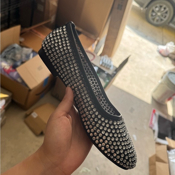 Black Rhinestone Flats - Picture 2 of 3